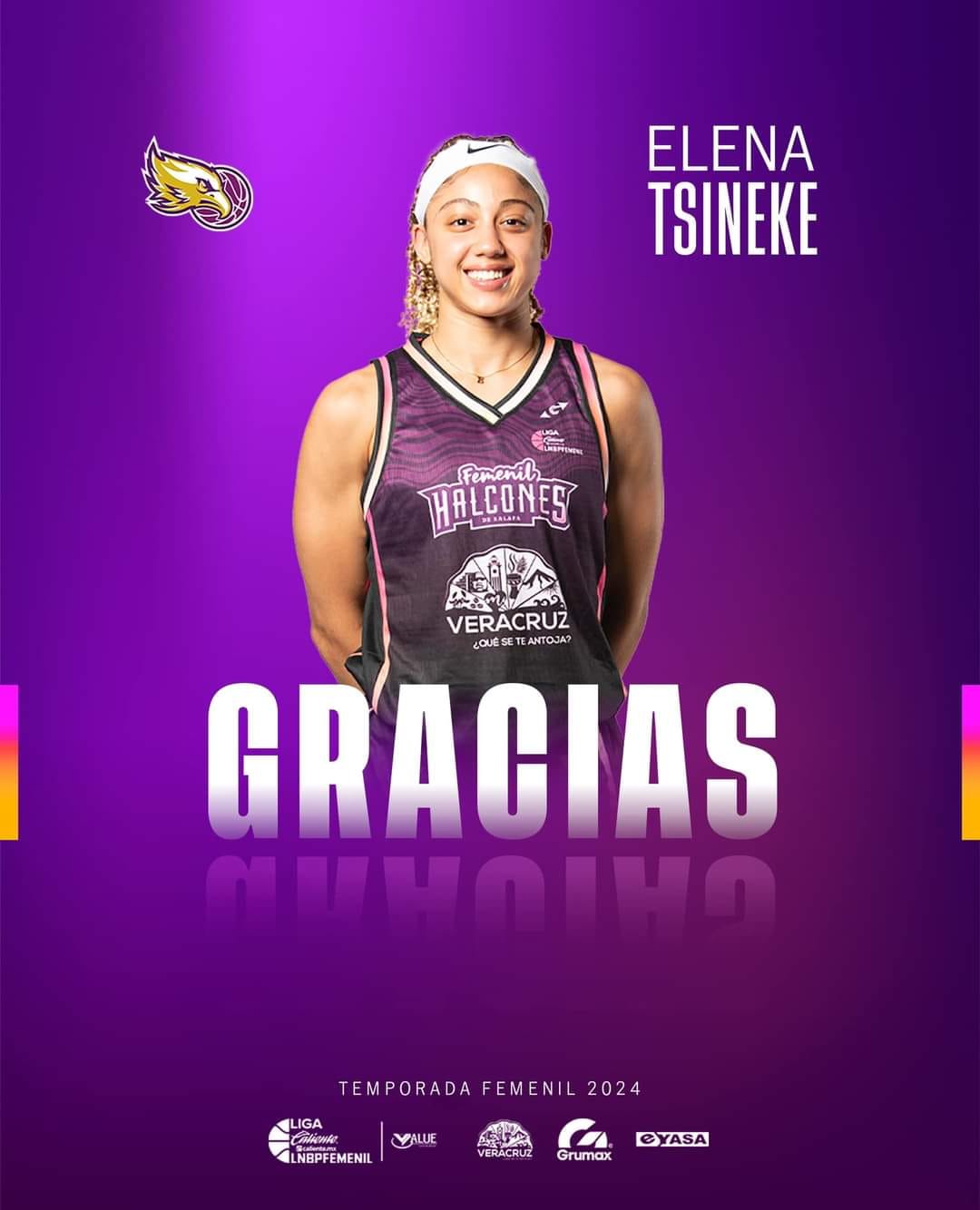 CONFIRMA HALCONES DE XALAPA FEMENIL SALIDA DE ELENA TSINEKE