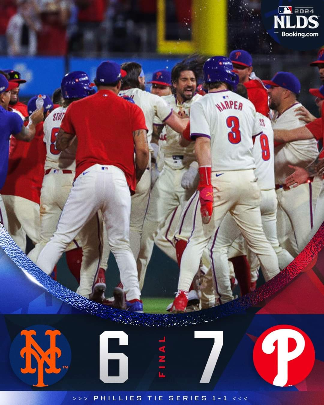 PHILLIES DEJA EN EL TERRENO A METS Y EMPATA LA SERIE