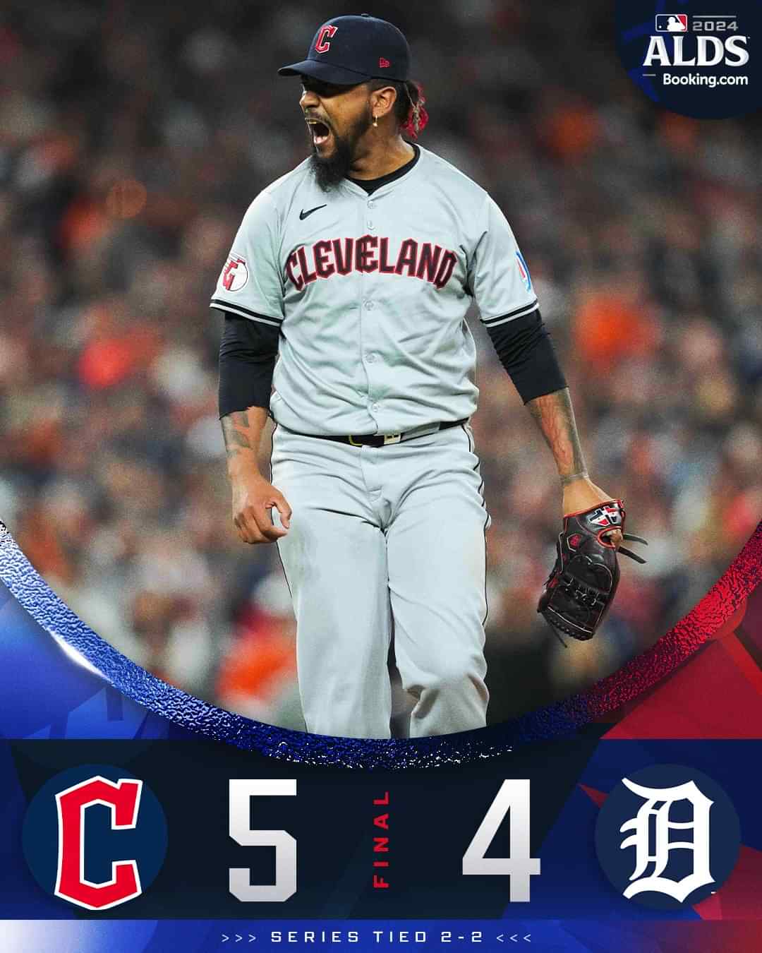 CLEVELAND OBLIGA A UN QUINTO JUEGO ANTE DETROIT